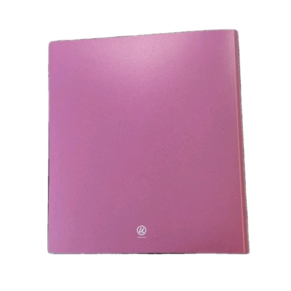 U Brands U-Eco Speckled Bright Poly Binder with 5 Tab Dividers, Pink / Orchid